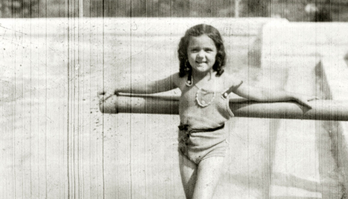 Shirley Schlanger as a child at the pool