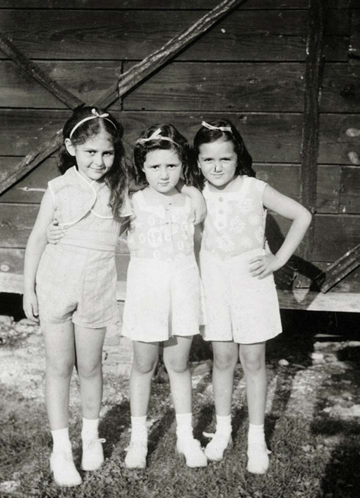 Shirley Schlanger, her sister and another girl