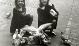 Shirley Schlanger and her sister wearing cute outfits