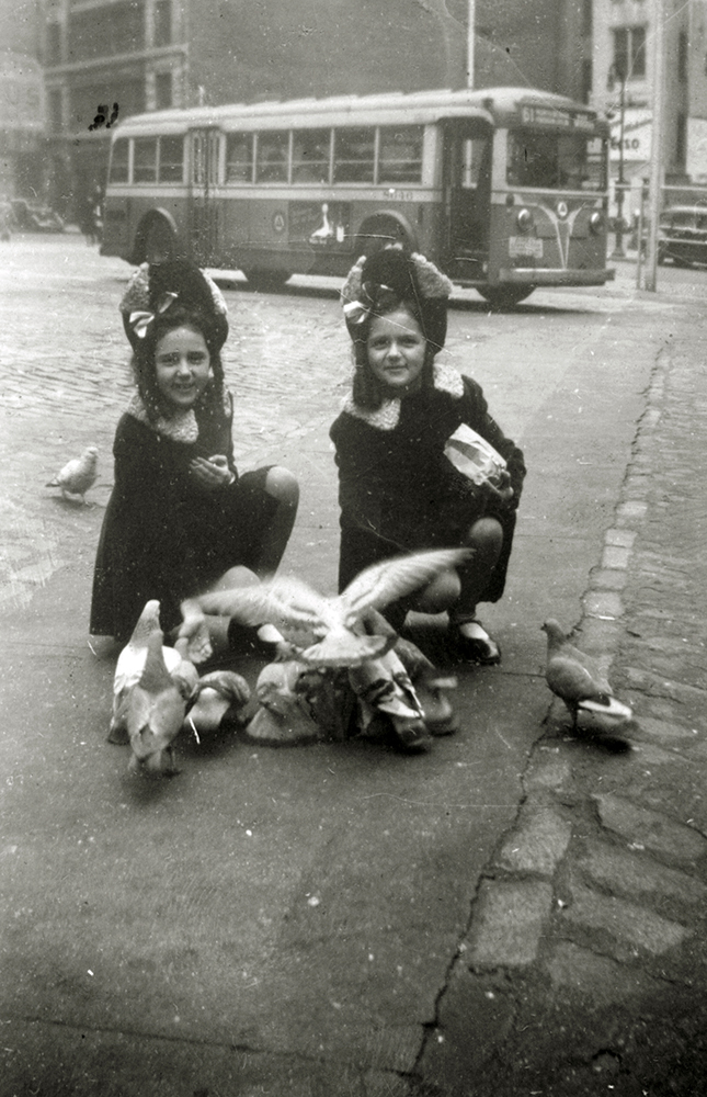 Shirley Schlanger and her sister wearing cute outfits