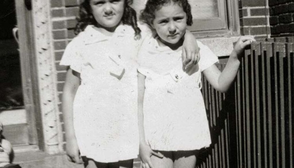 Shirley Schlanger and her sister as young children