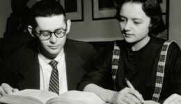 022 VB-EL SSA young Shirley Schlanger studying with a friend