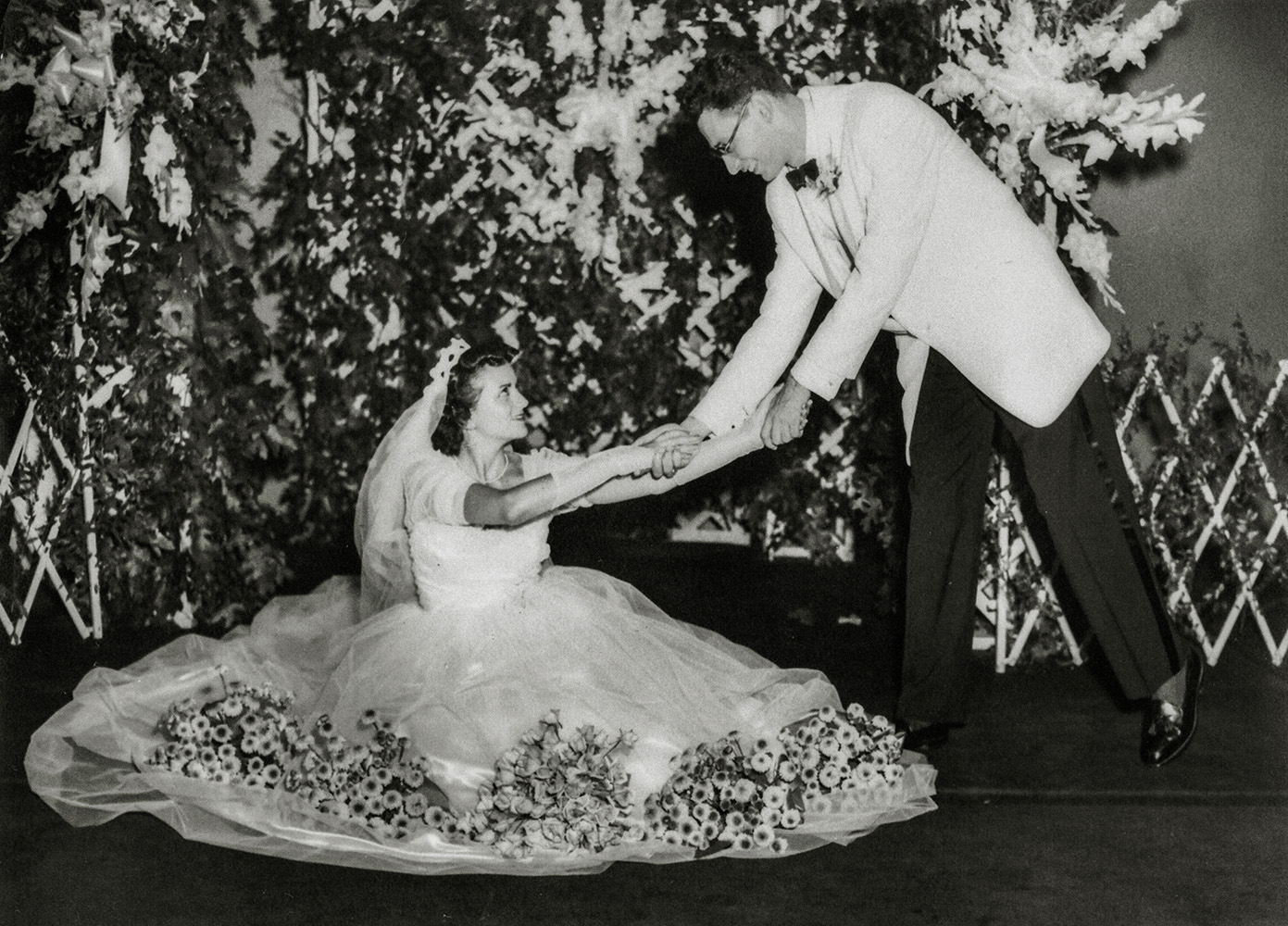 Formal wedding portrait of Shirley and Seymour Abrahamson