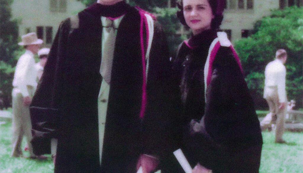 Shirley and Seymour Abrahamson graduation photo