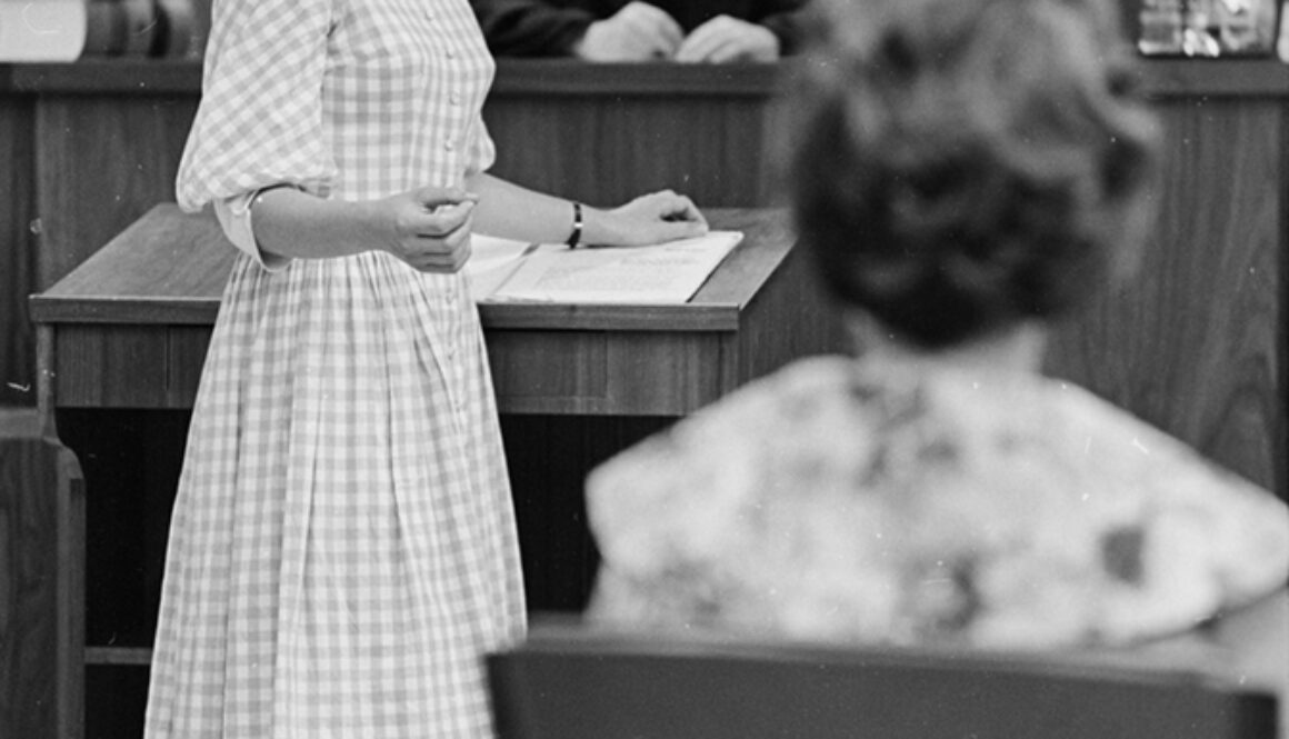 Attorney Shirley Abrahamson arguing in court. Photo: Wisconsin Historical Society ID 149705