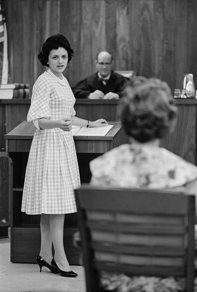 Attorney Shirley Abrahamson arguing in court. Photo: Wisconsin Historical Society ID 149705