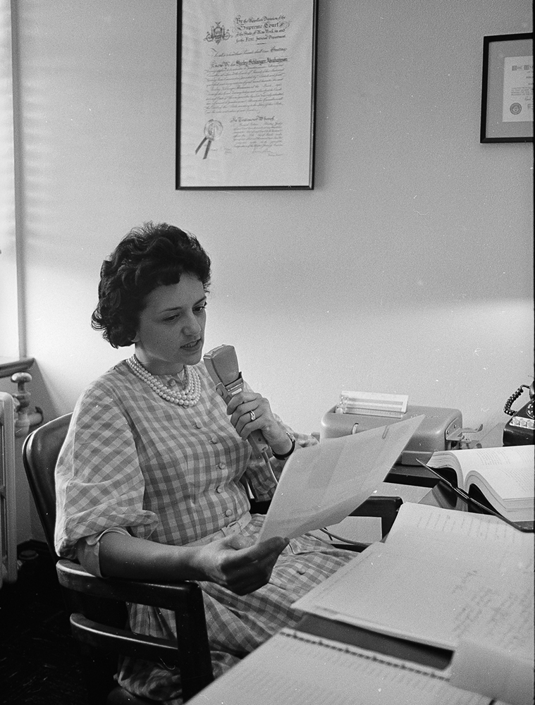 Attorney Shirley Abrahamson dictating in her office. Photo: Wisconsin Historical Society ID 149701