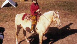 Shirley Abrahamson on a horse