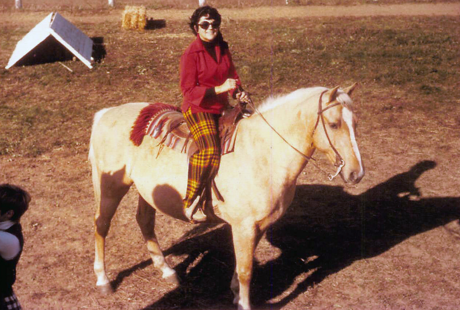 Shirley Abrahamson on a horse