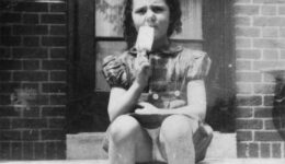 Roz eating a popsicle at age 3