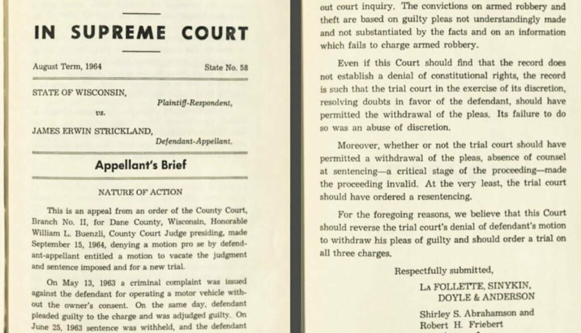 Attorney Shirley Abrahamson’s brief in State v. Strickland