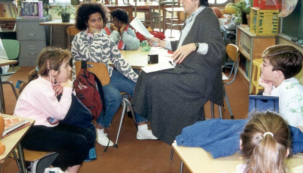 Justice Abrahamson teaching schoolchildren in the 1980s