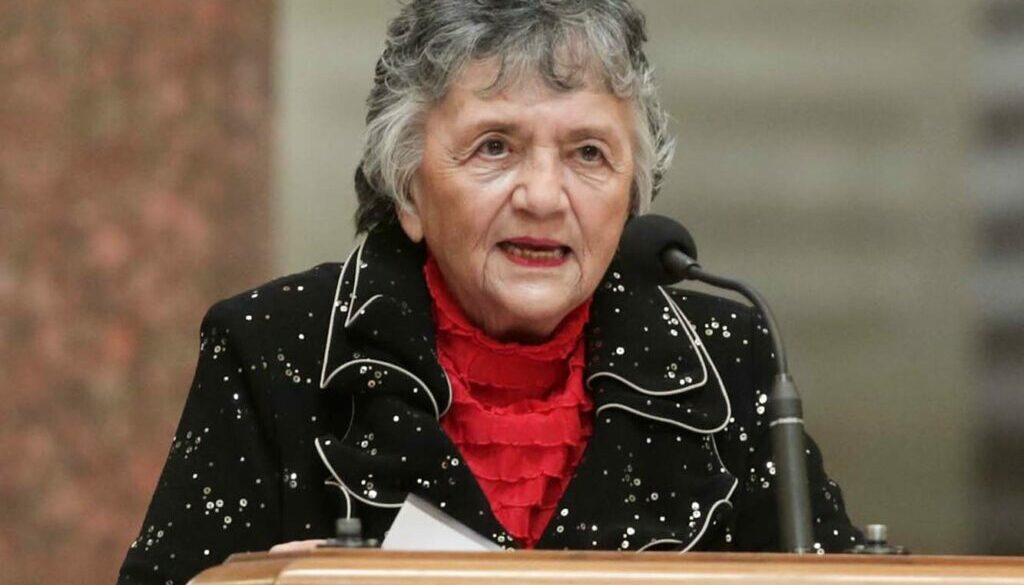 Shirley Abrahamson speaking at her retirement celebration in 2019. Photo: Amber Arnold, Wisconsin State Journal