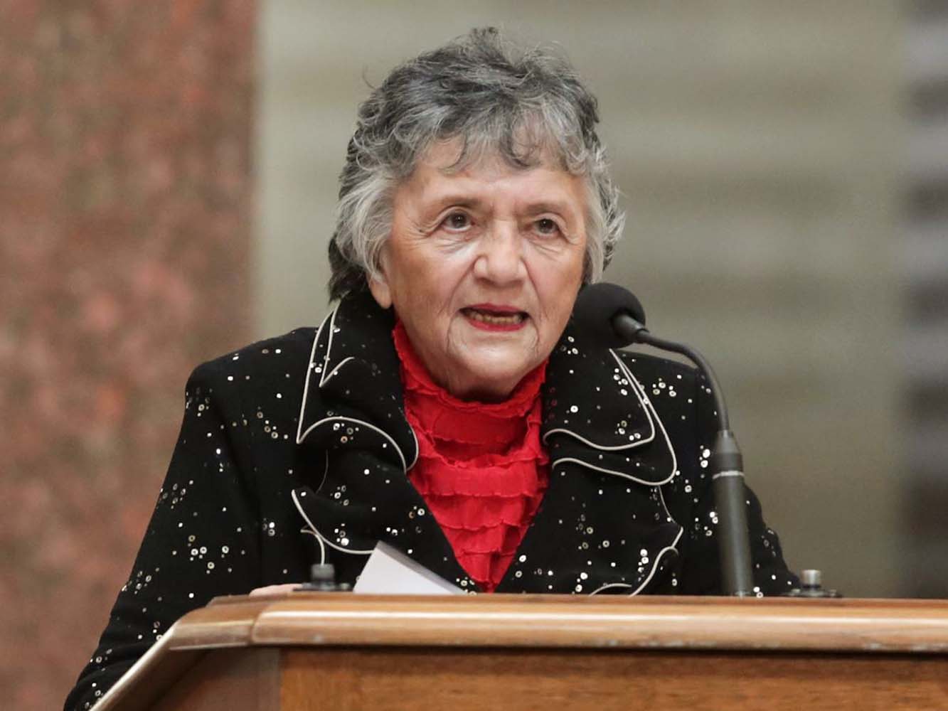 Shirley Abrahamson speaking at her retirement celebration in 2019. Photo: Amber Arnold, Wisconsin State Journal