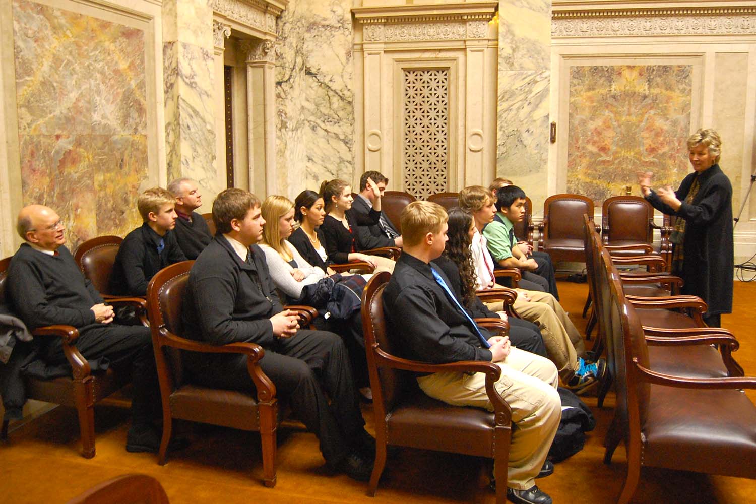A group of students participating in Court with Class. Photo: from Wisconsin Supreme Court