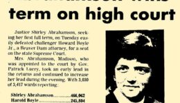 Article about Shirley Abrahamson’s 1979 election victory