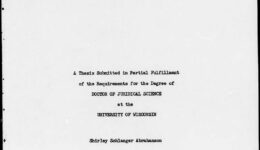 Cover of Shirley Abrahamson’s thesis for her doctoral degree