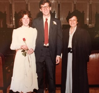 Justice Abrahamson officiated at many of her clerks' weddings, including Peter Marshall's.