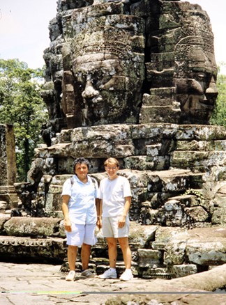 Justice Abrahamson and Megan Ballard at Angkor Wat in Cambodia