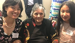 Joanne Lin, smiling, next to Shirley Abrahamson