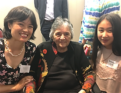 Joanne Lin, smiling, next to Shirley Abrahamson