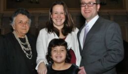 Chief Justice Abrahamson with Matthew Splitek, his wife, and daughter