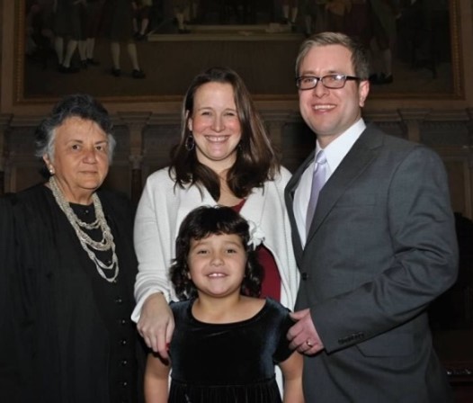 Chief Justice Abrahamson with Matthew Splitek, his wife, and daughter